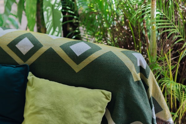 Close-up of heavy-duty stitching on patio furniture cover